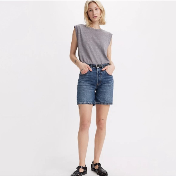 501 MID THIGH LIGHTWEIGHT WOMEN'S SHORTS Color - Canvas - Picture 10 of 11